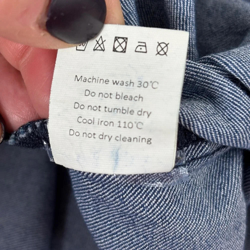 Agnes Orinda Denim Overall‎ Pinafore Bib Jumper Dress Plus Size 3X Blue Pocket